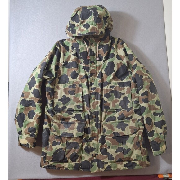 Cabelas Jacket Men L Camo Gore-Tex Hunting Coat USA 90s Sidney Parka Raglan - Picture 1 of 16
